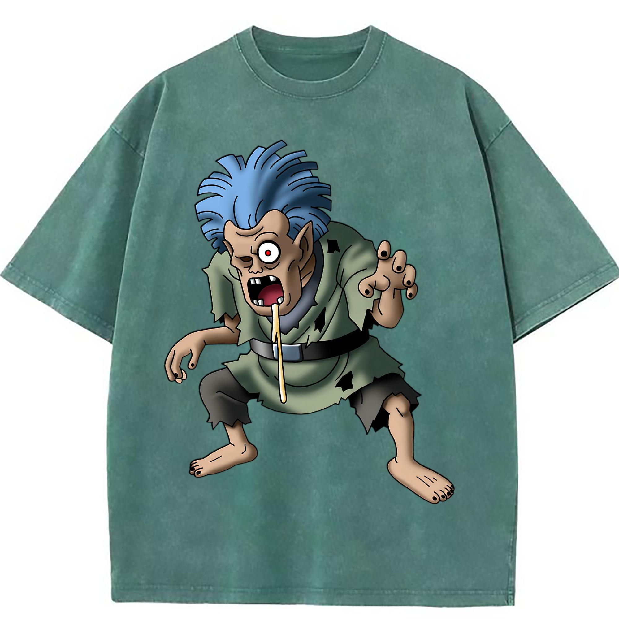 （画像用） ドラゴンクエスト Doragon Kuesuto Dragon Quest 綿100% ヴィンテージ風 半袖Tシャツ（フロントプリント）
